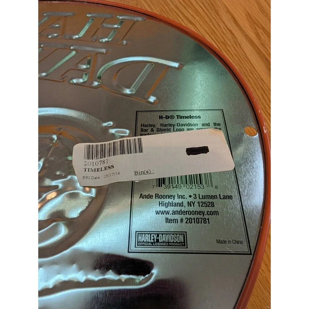 Harley-Davidson Embossed Timeless Oval Vintage Motorcycle Tin Sign Orange 16x13